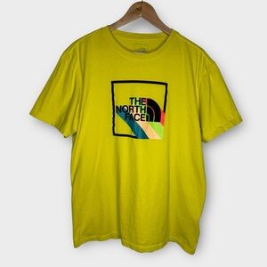 The‎ North Face Shadow Box Bright Yellow Logo Short Sleeve Men’s T-Shirt Large